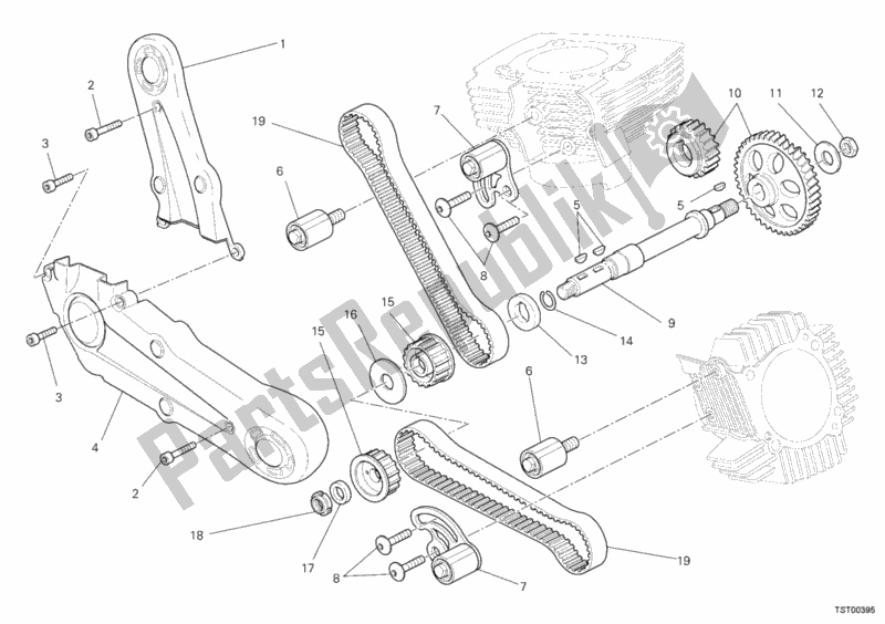 Alle onderdelen voor de Distributieriem van de Ducati Hypermotard 1100 EVO 2012